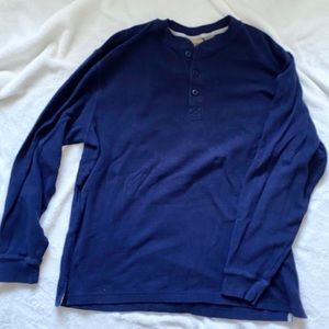 NWOT LL Bean Navy Waffle Knit Thermal Long Sleeve